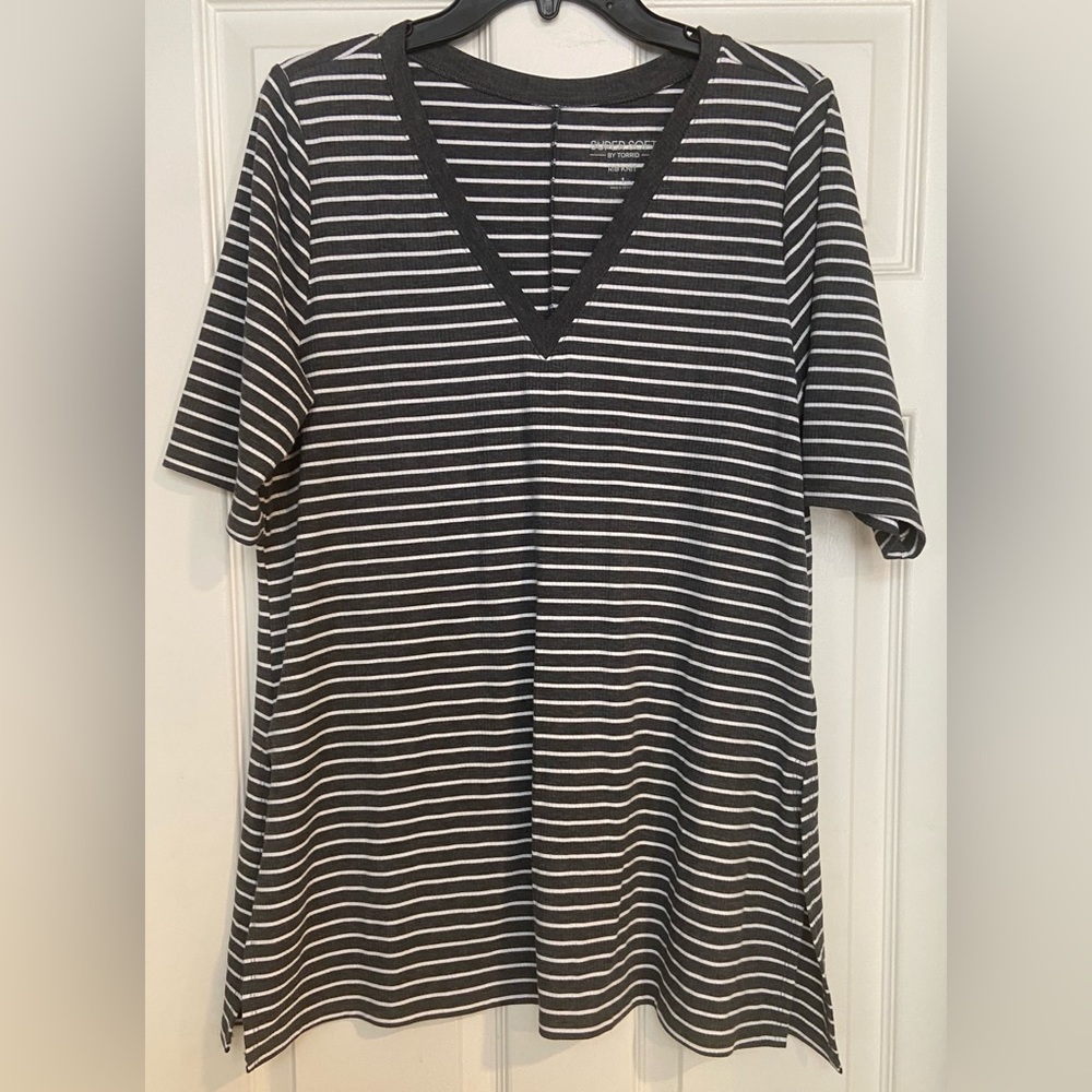 Torrid Striped Knit Top tee